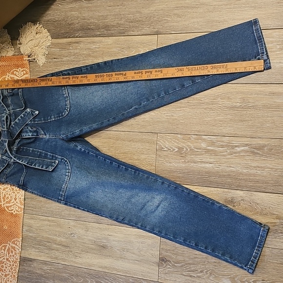 Boden High Rise Cotton Blue Jeans with Tie Waist, Mid Vintage - Picture 4 of 6